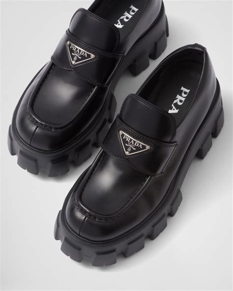 prada black loafer|prada monolith loafer.